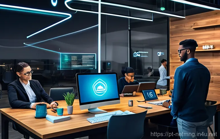 SD WAN 개념과 활용 - **Prompt:** A high-tech, abstract representation of centralized network control. The focal point is ...