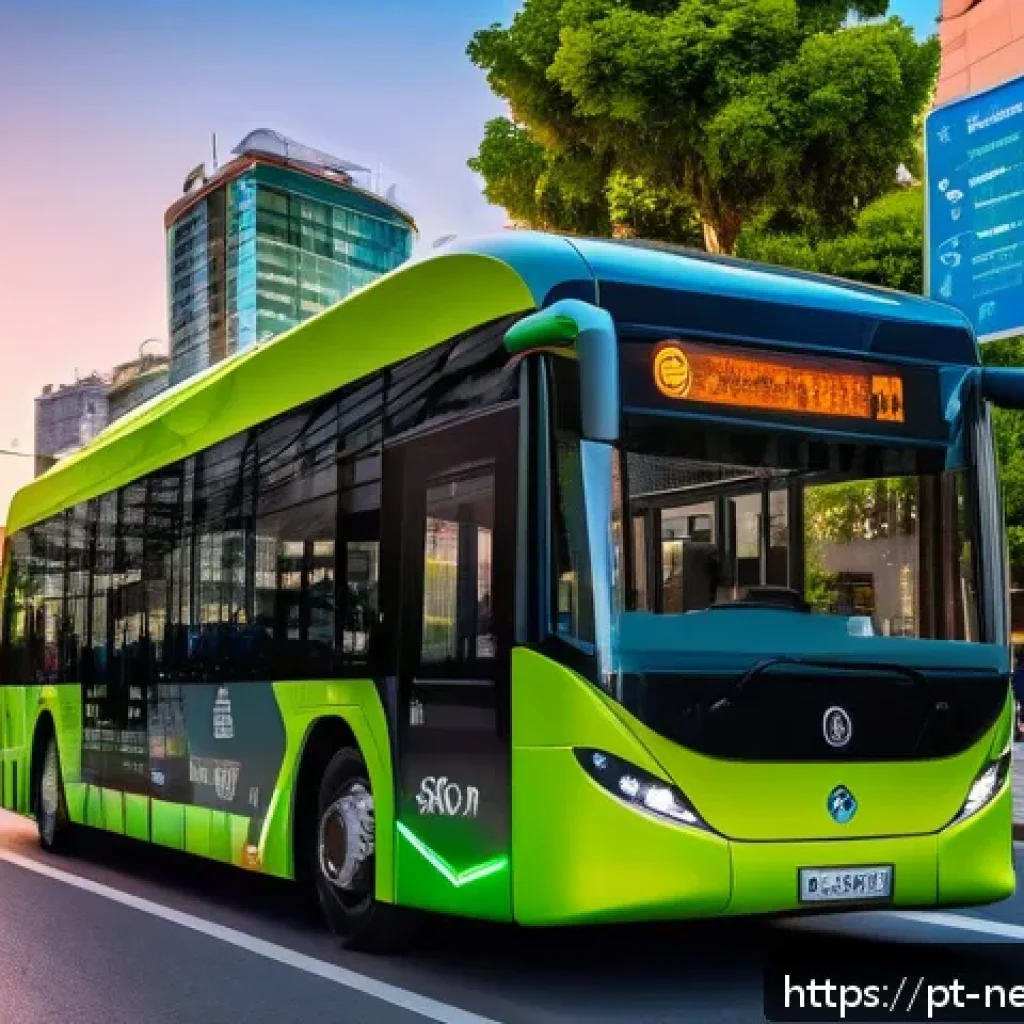 네트워크 업계 트렌드와 미래 전망 - A bustling Brazilian smart city scene at dusk, showcasing 5G connectivity in action: sleek autonomou...